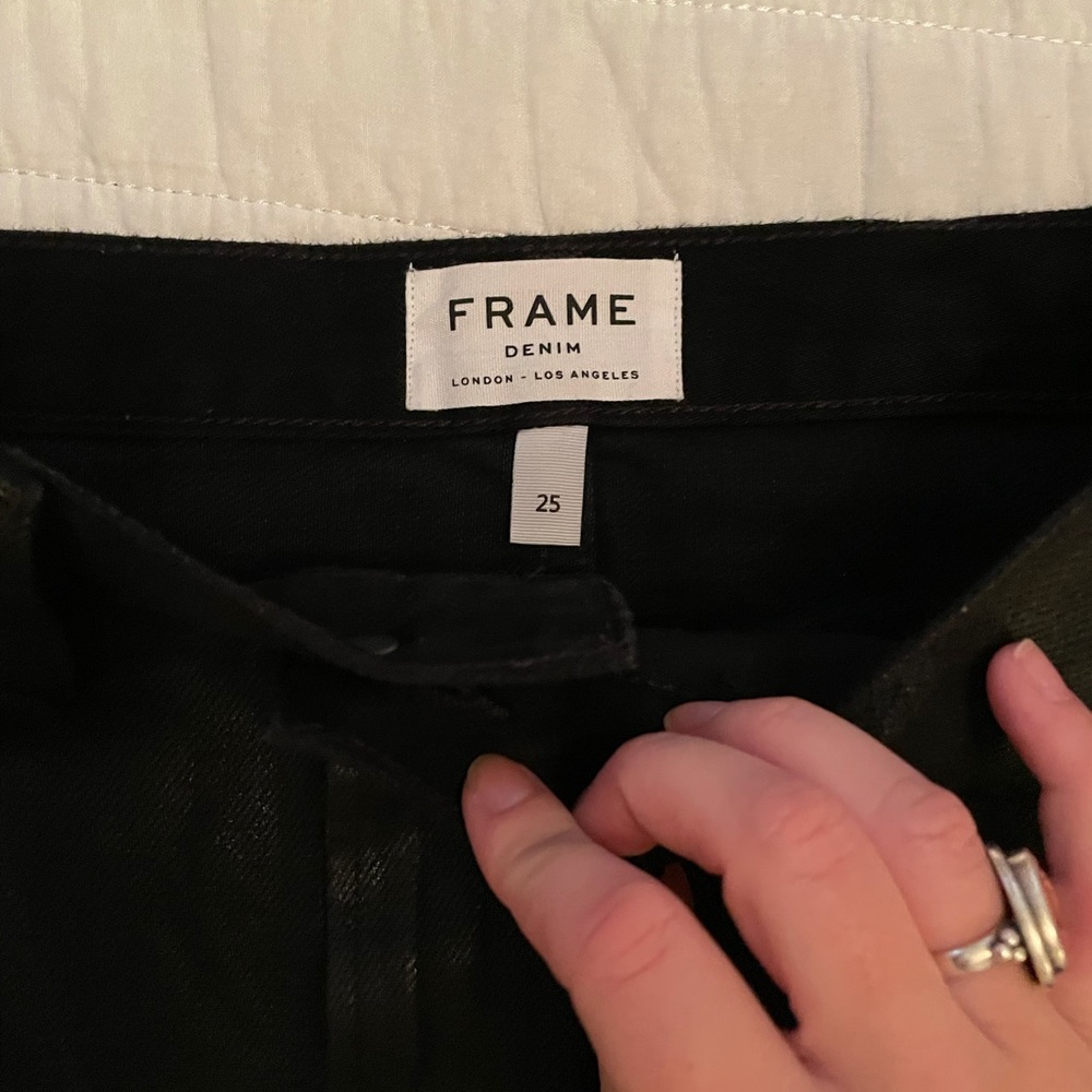 FRAME Black Jean Mini Skirt Sz 25 ✨ - Picture 2 of 5